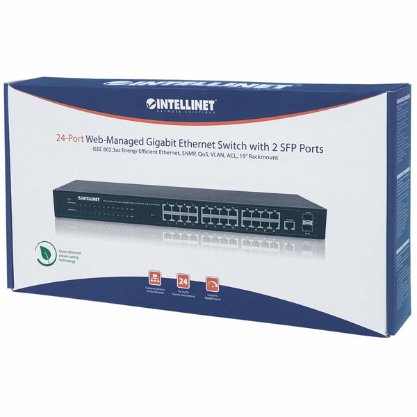 Intellinet 560917 netværksswitch Administreret Gigabit Ethernet (10/100/1000) 1U Sort