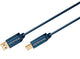 ClickTronic 3m USB 2.0 A/B m/m USB-kabel USB A USB B 0,48 Gbit/sek. Blå