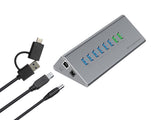 Conceptronic HUBBIES18G interface hub USB 3.2 Gen 1 (3.1 Gen 1) Type-B 5000 Mbit/s Grå