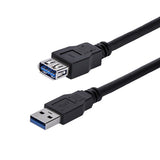 StarTech.com USB3SEXT1MBK USB-kabel USB 3.2 Gen 1 (3.1 Gen 1) 1 m USB A 5 Gbit/sek. Sort