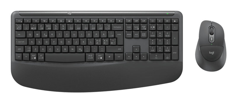 Logitech Signature Comfort Plus Combo MK880 for Business tastatur Mus inkluderet Kontor RF trådløs + Bluetooth QWERTY Dansk, Norsk, Svensk, Finsk Grafit