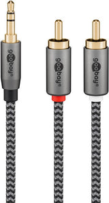Goobay 65290 lydkabel 5 m 3.5mm 2 x RCA Sort, Sølv
