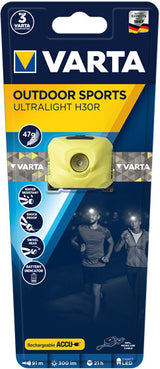 Varta OUTDOOR SPORTS ULTRALIGHT H30R Lime Hovedbånd lommelygte LED