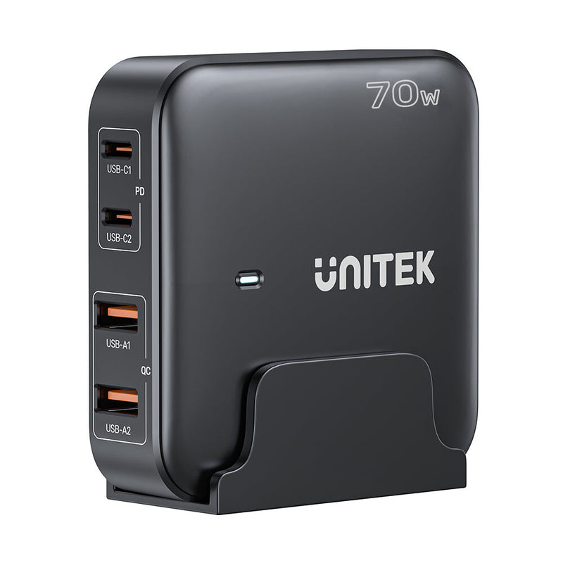 UNITEK P1228ABK01-EU oplader til mobil enhed Universel Sort Vekselstrøm Hurtig opladning Indendørs