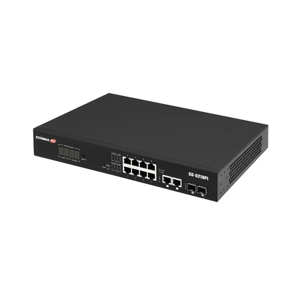 Edimax GS-5210PL netværksswitch Administreret Gigabit Ethernet (10/100/1000) Sort