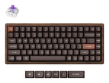 Keychron tastatur Spil USB + RF Wireless + Bluetooth QWERTY Engelsk Sort, Valnød
