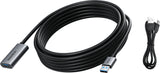 Vision TC 5MUSB3.0EXT+/BL USB-kabel USB 3.2 Gen 1 (3.1 Gen 1) 5 m USB A 3 Gbit/sek. Sort, Sølv
