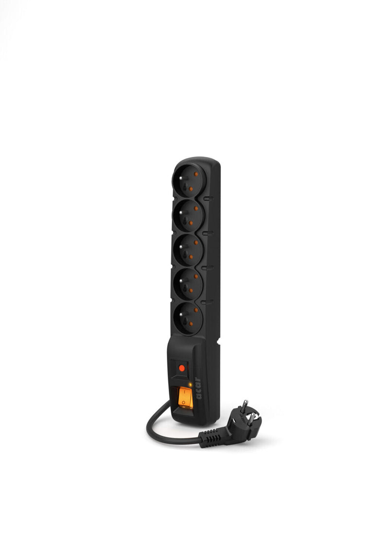 ACAR F5 Sort 5 AC stikkontakt(er) 230 V 3 m