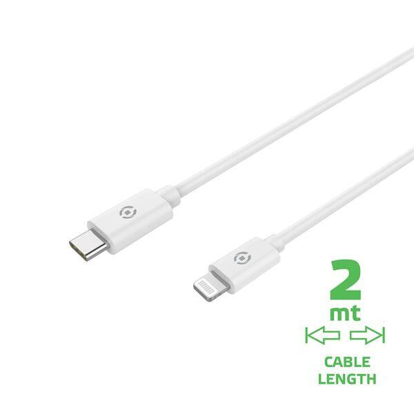 Celly USBLIGHTC2MWH Lightning kabel 2 m Hvid
