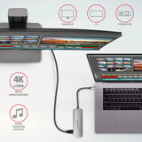 Axagon HMC-HCR3A 3x USB-A+ HDMI+ SD/microSD USB-C 3.2 Gen 1 hub 20cm Ledningsført USB 3.2 Gen 1 (3.1 Gen 1) Type-C Grå