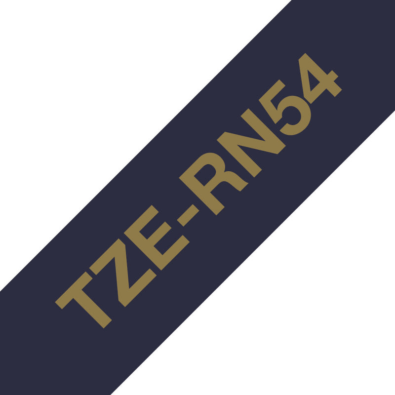 Brother TZE-RN54 etiketbånd Guld på marineblå