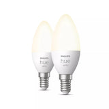 Philips Hvide Hue pærer Kerte - E14 pærer - 2-pak
