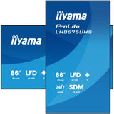 iiyama LH8675UHS-B2AG skilte display Digital fladpaneldisplay 2,17 m (85.6") LCD Wi-Fi 500 cd/m² 4K Ultra HD Sort Indbygget processer Android 11 24/7