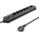 Qoltec 50172 overspændingsbeskytter Sort 6 AC stikkontakt(er) 230 V 5 m