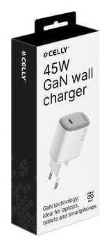 Celly UPTC1USBC45WWH oplader til mobil enhed Smartphone, Tablet Hvid Vekselstrøm Hurtig opladning Indendørs