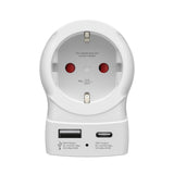 Hama EU to US strømstik adapter Type B Type C (Europlug)+Type F Hvid