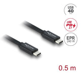 DeLOCK 81705 USB-kabel USB4 Gen 3x2 0,5 m USB C 40 Gbit/sek. 240 W Sort