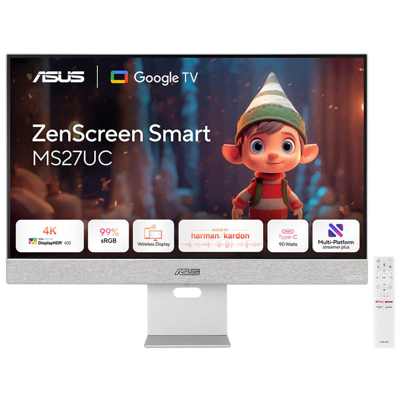 ASUS ZenScreen Smart Monitor MS27UC computerskærm 68,6 cm (27") 3840 x 2160 pixel 4K Ultra HD LCD Grå