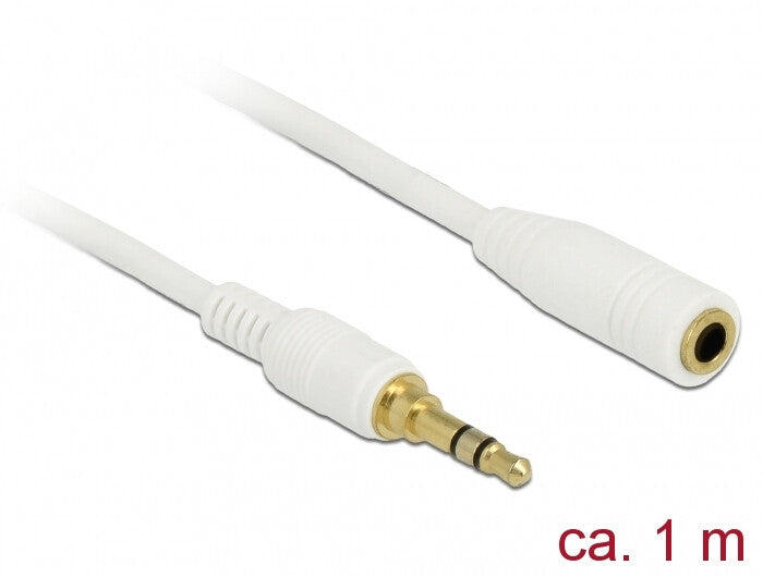 DeLOCK 85577 lydkabel 1 m 3.5mm Hvid