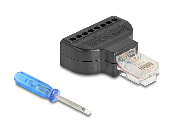DeLOCK 90654 kabel kønsskifter RJ45 8 pin terminal block Sort