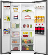 Gorenje Side by side køle /fryseskab med MultiFlow Cooling til jævn luftcirkulation i hele skabet. NoFrost Plus eliminerer manuel afrimning, mens SuperCool og FastFreeze hjælper med at opretholde optimale forhold for nyindsatte dagligvarer.