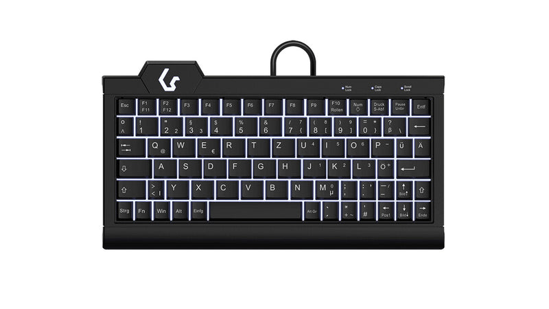 KeySonic KSK-3010ELC (DE) tastatur Hjem USB QWERTZ Tysk Sort