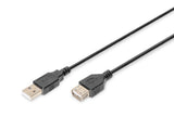 Digitus AK-300200-018-S USB-kabel USB 2.0 1,8 m USB A 0,48 Gbit/sek. Sort