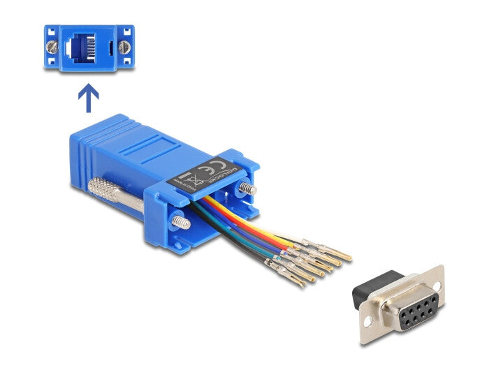 DeLOCK 67080 kabel kønsskifter D-Sub 9 RJ12 Blå