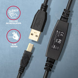 Axagon ADR-215B USB 2.0 A-M -> B-M active connecting/repeater cable 15m - Kabel - Digital/Daten USB-kabel USB A USB B 0,48 Gbit/sek. Sort