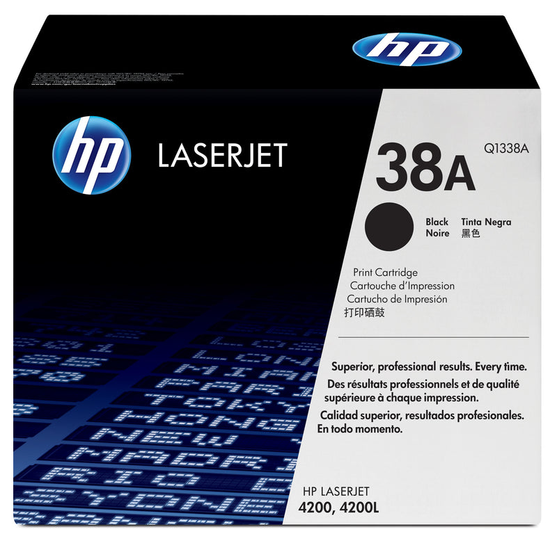 HP 38A Black Original LaserJet Toner Cartridge tonerpatron 1 stk Sort
