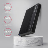 Axagon EE25-GTR USB-C 3.2 Gen 2 - SATA 6G 2.5\" externes Festplattengehäuse geriffelt HDD/SSD kabinet Sort 2.5"