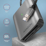 Axagon CRE-S3 External card reader USB-A 3.2 Gen 1 3-slot & lun SD/microSD/CF kortlæser USB 3.2 Gen 1 (3.1 Gen 1) Type-A Grå