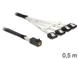 DeLOCK 83392 Serial Attached SCSI (SAS)-kabel 0,5 m Sort, Sølv