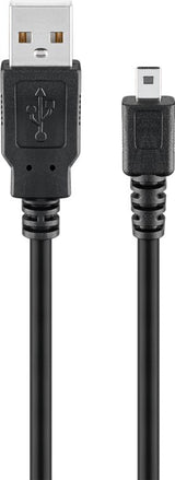 Goobay 93972 USB-kabel USB 2.0 1,8 m USB A Mini-USB B 0,48 Gbit/sek. Sort