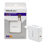 Qoltec 51710 oplader til mobil enhed Universel Hvid Vekselstrøm Hurtig opladning Indendørs