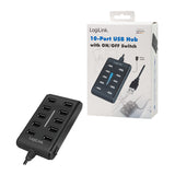 LogiLink UA0125 interface hub USB 2.0 480 Mbit/s Sort