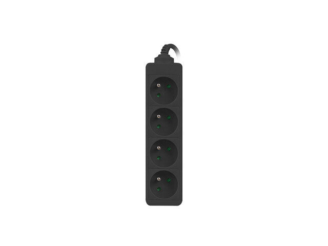 Lanberg PS0-04E-0100-IEC-BK stikdåse 1 m 4 AC stikkontakt(er) Indendørs Sort