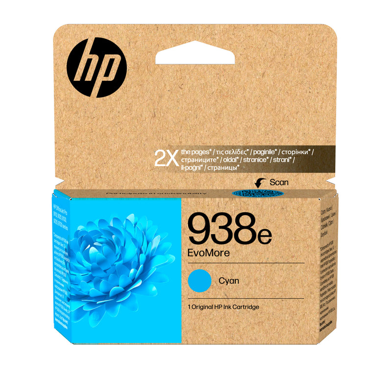 HP Original 938e EvoMore blækpatron, cyan