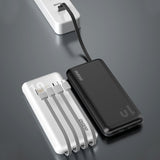 DUDAO K6Pro Universal 10000mAh Power Bank with USB Cable Type C Lightning white Hvid