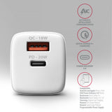 Axagon ACU-PQ20W oplader til mobil enhed Universel Hvid Vekselstrøm Hurtig opladning Indendørs