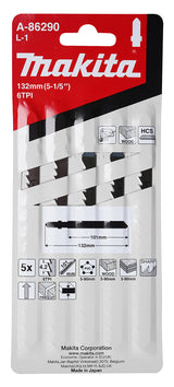 Makita A-86290 stiksav, rullesav & sabelsavklinge Stiksavklinger High Carbon Steel (HCS) 5 stk