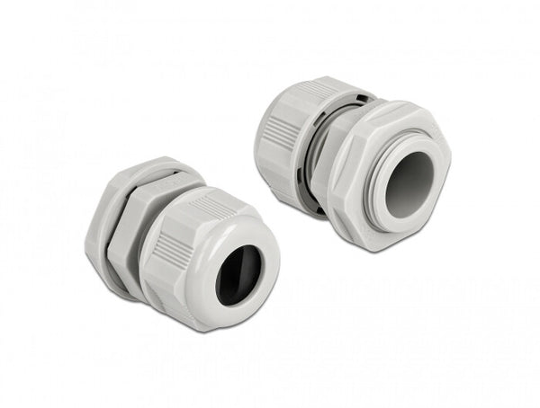 DeLOCK 60386 kabelforskruning Grå Plast 2 stk