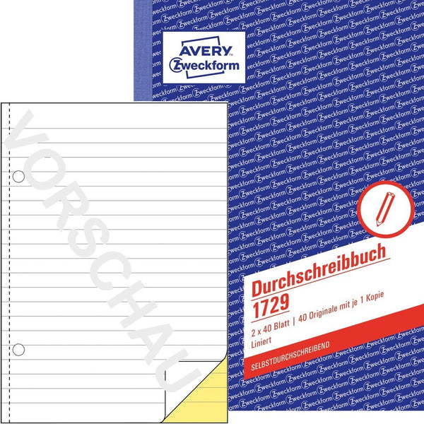 Avery 1729 regnskabsblanket og -bog A5 40 Sider