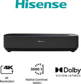 Hisense PL1SE projektion-tv Ultrakort projektor med kort projiceringsafstand 2100 ANSI lumens UHD 4K (3840x2160) Sort, Mørkegrå