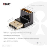CLUB3D CAC-1008 kabel kønsskifter DisplayPort Sort