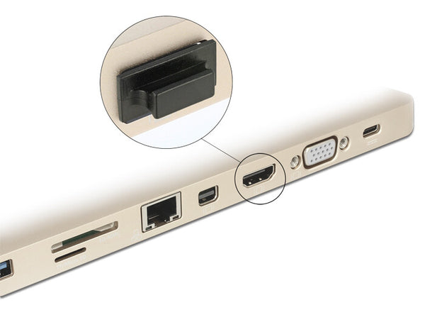 DeLOCK 64029 dækning af sokkel HDMI A Sort 10 stk