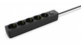 Inca IPW-44SY overspændingsbeskytter Sort 5 AC stikkontakt(er) 230 V 1,5 m
