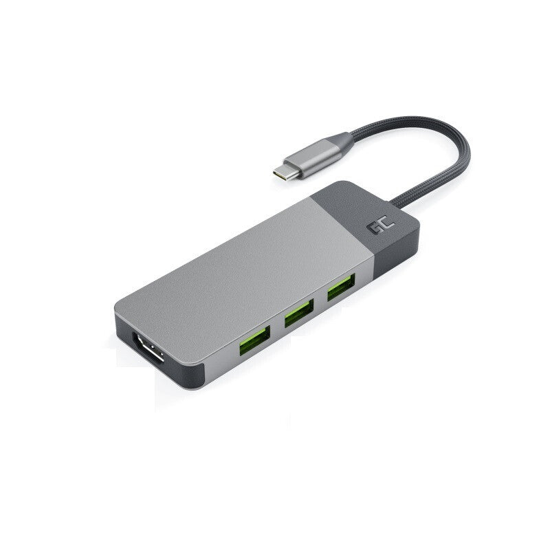 Green Cell HUBGC01 interface hub USB Type-C 5000 Mbit/s Sølv