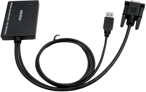 Prokord CEVCHP102 videokabel adapter USB Type-A + VGA (D-Sub) HDMI Sort