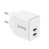 Crong CRG-GNCC35-WHI oplader til mobil enhed Smartphone, Netbook, Laptop, SmartWatch, Strømbank, Universel Hvid Vekselstrøm Hurtig opladning Indendørs